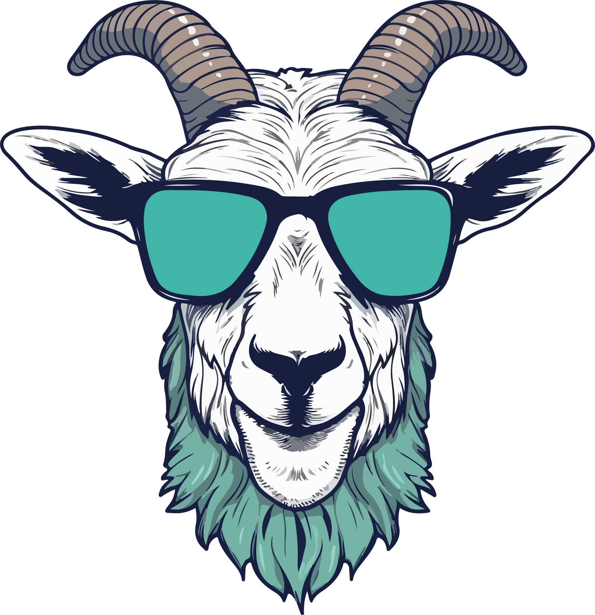 Goat Head Logo with glasses